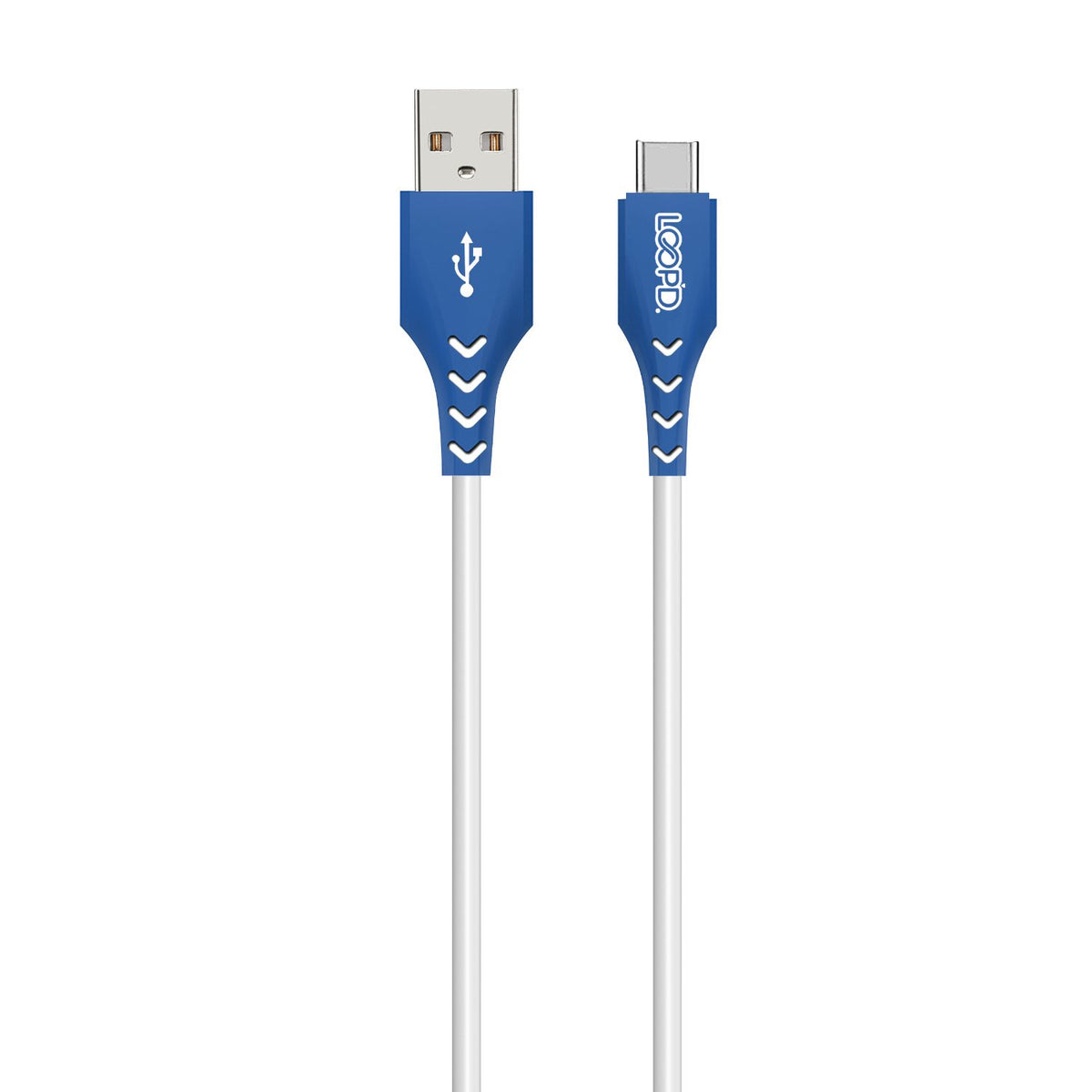 LOOP'D USB To USB Type-C Cable - 1.2 Metre - White/Blue