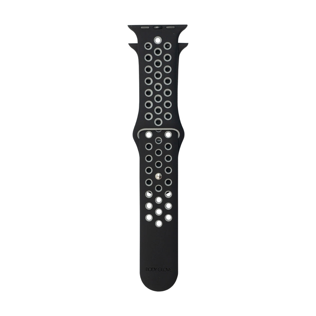 Body Glove Silicone Watch Strap - Apple Watch Series Apple Watch Series 8/7 (45mm), Ultra (49mm), SE/6/5/4 (44mm) - Black/Grey 2