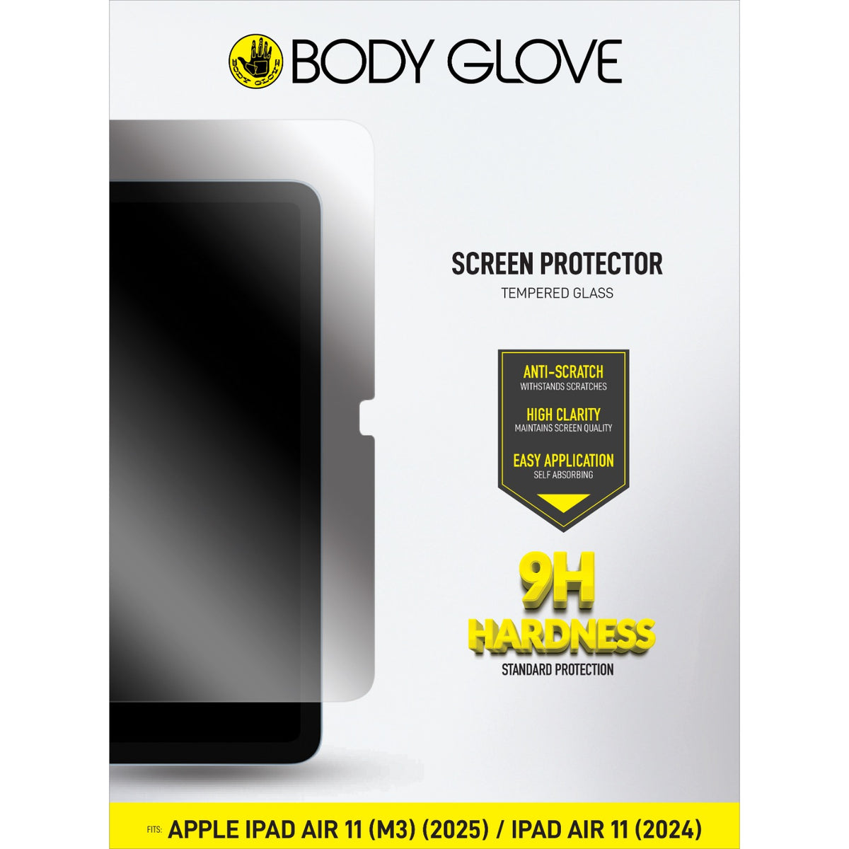 Body Glove Tempered Glass Screen Protector - Apple iPad Air 11-inch (M4/M3/M2, 2026/2025/2024) - Clear 2