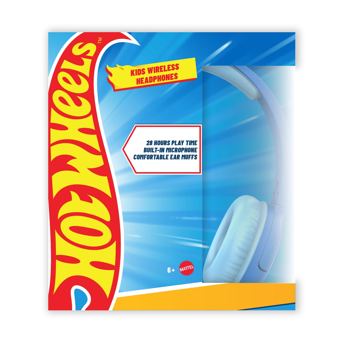Hot Wheels Kids Wireless Headphones - Blue 5