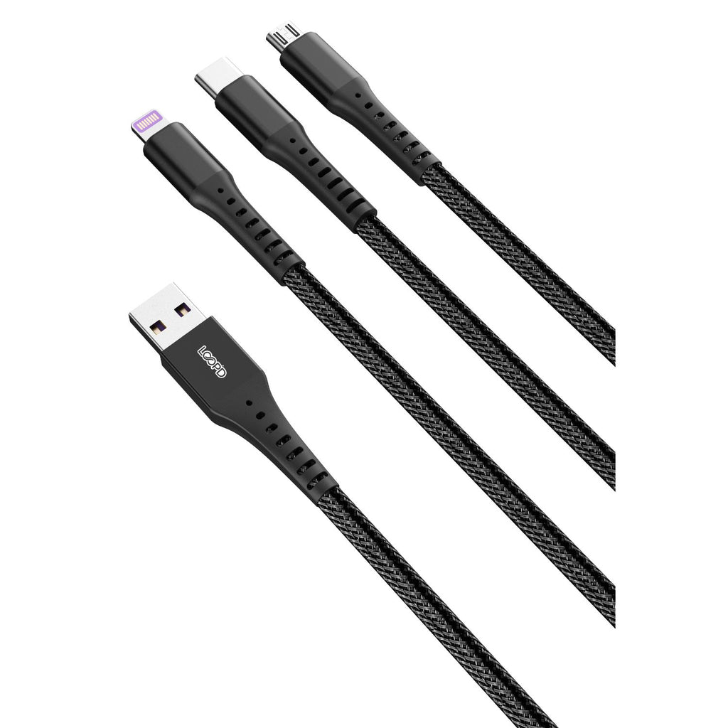 LOOP'D 3 in 1 Multi Cable - 1.2 Metre - Black 2