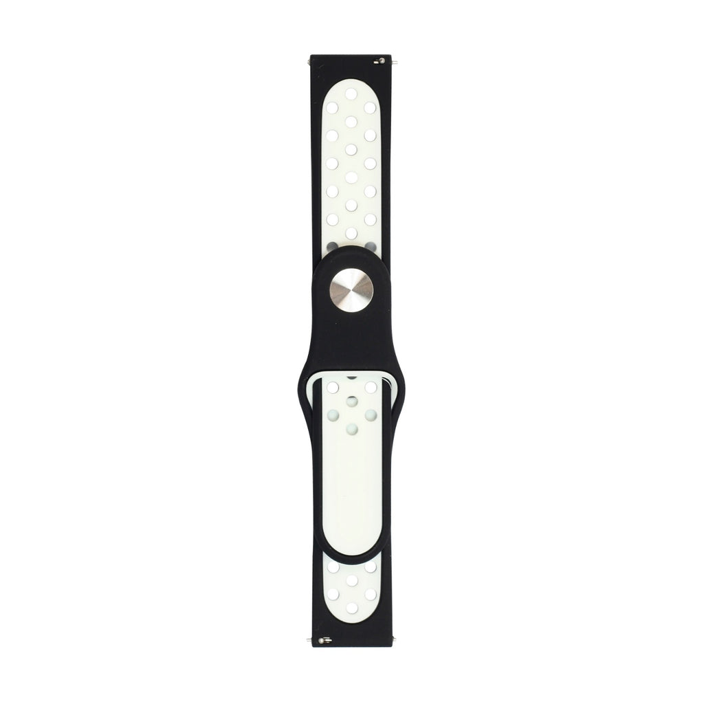 Body Glove Silicone Watch Strap - Samsung Galaxy Watch6 (40mm) / 7 (40mm) / 4 (40mm) - White/Black