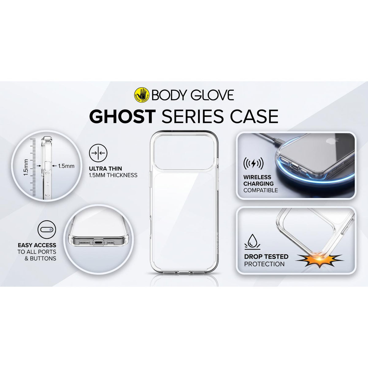 Body Glove Ghost Case - Apple iPhone 18 Pro Max / 17 Pro Max - Clear 10