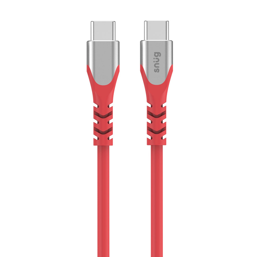 Snug Type-C To Type-C Silicone Cable - 1.2 Metre - Red