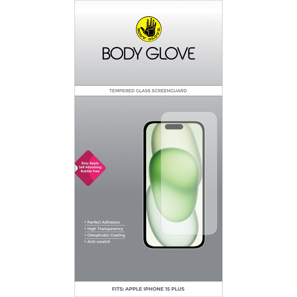Body Glove Tempered Glass Screen Protector - Apple iPhone 16 Plus / iPhone 15 Plus - Clear 3