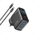 Anker 3 Port PD Wall Charger With Display 100W - Grey