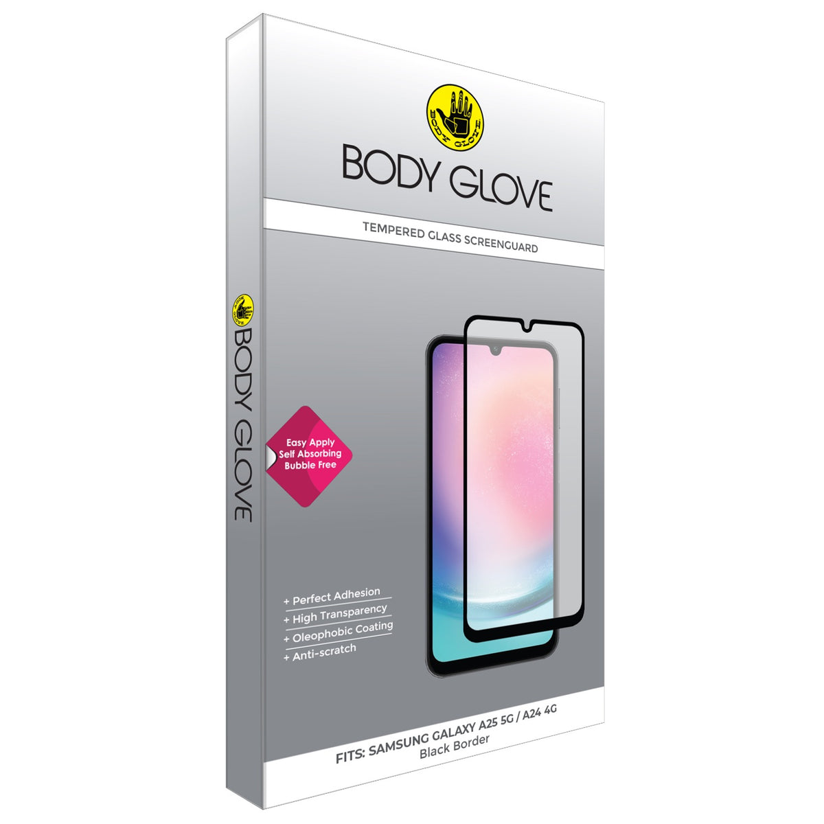 Body Glove Tempered Glass Screen Protector - Samsung Galaxy A25 / A24 - Black Border 11