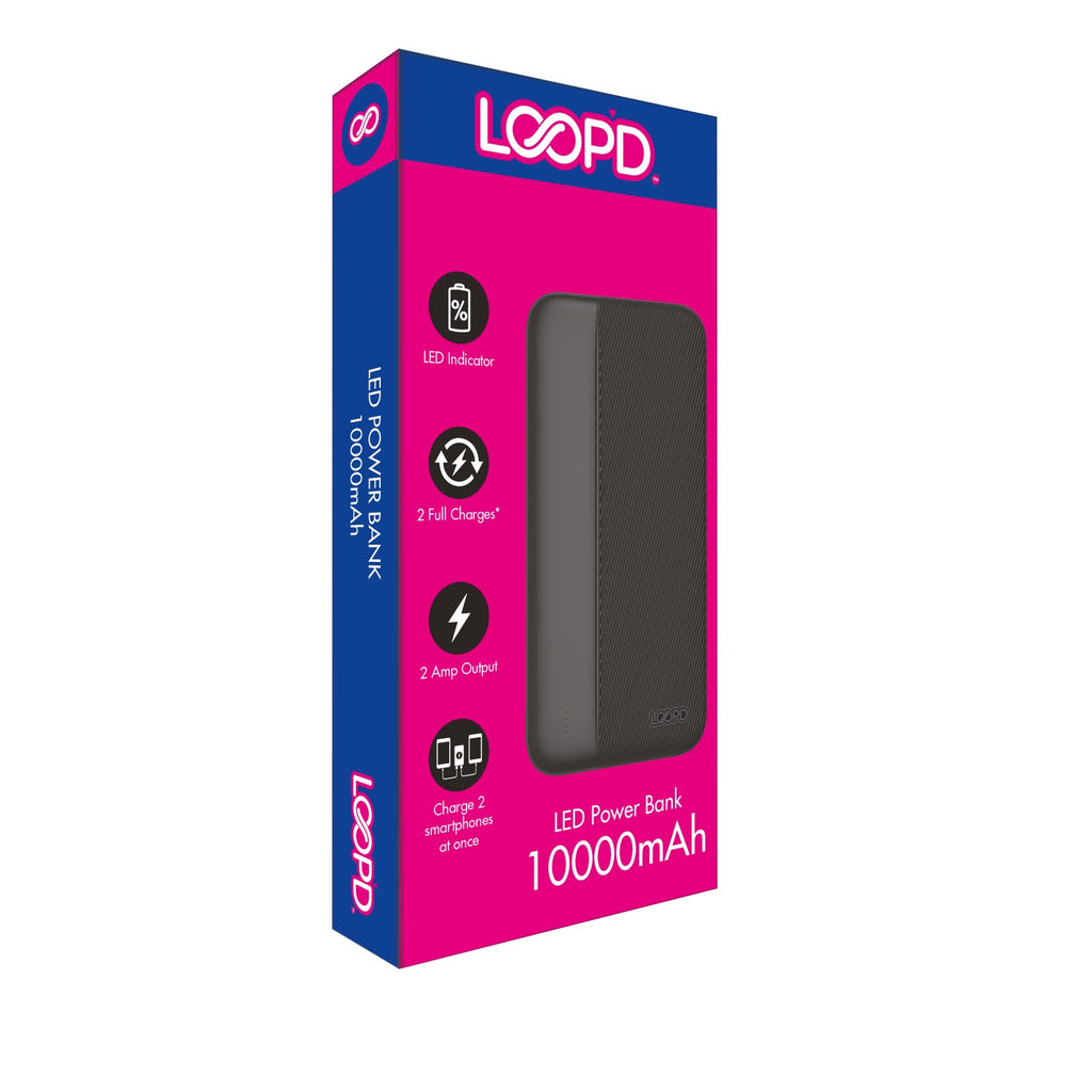 LOOP'D 4LED Indicator Powerbank - 10000mAh - Black 5