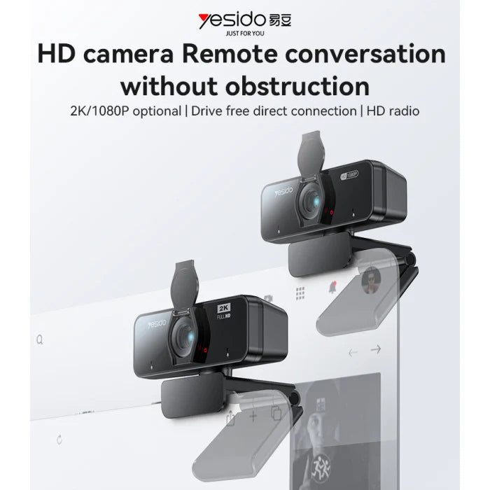 Yesido- 360 Roatation 1080P 2 Million Pixels Camera Built -in Microphone USB Camera